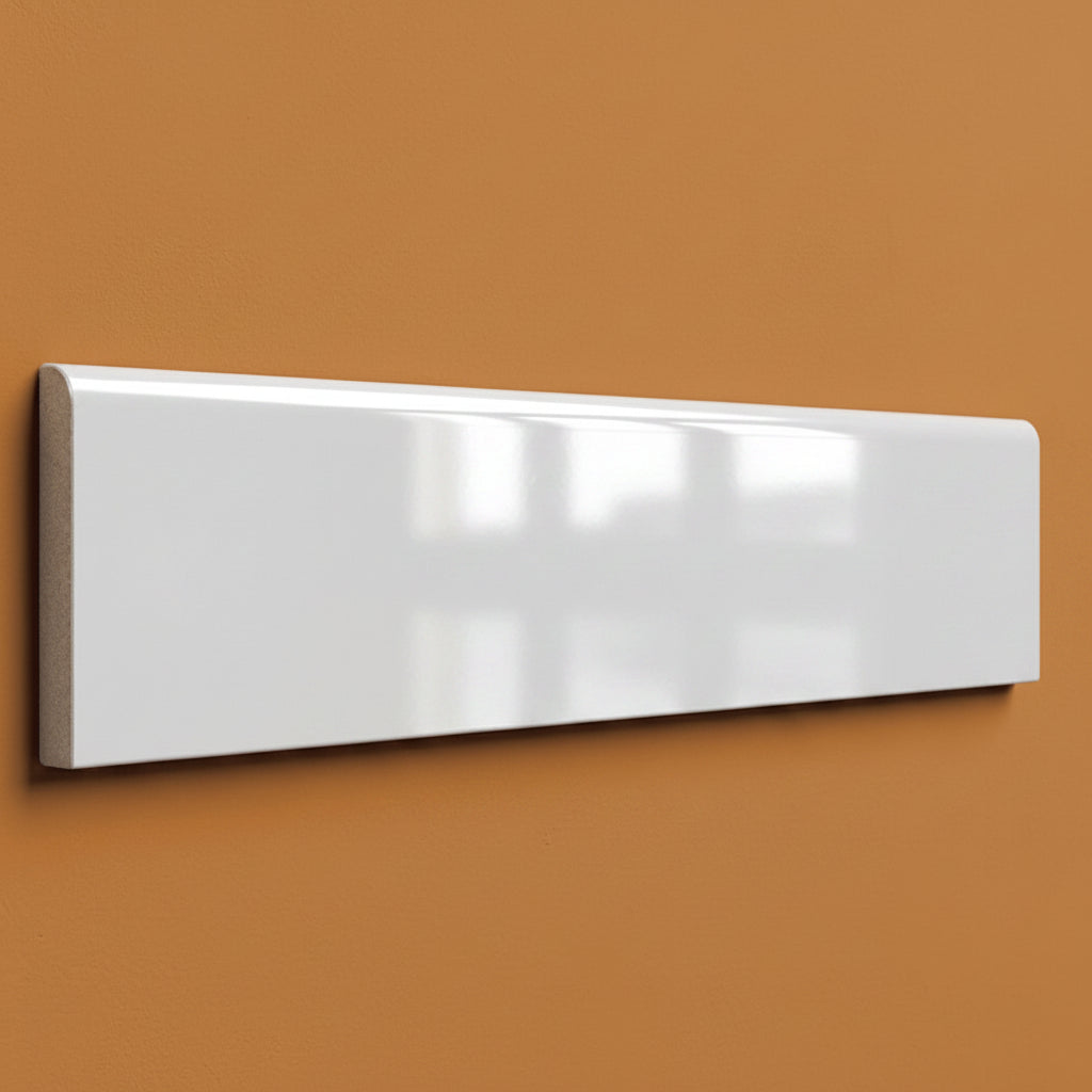 4x16 Palette Tender Gray Glossy Ceramic Bullnose Tile - American Tile Depot