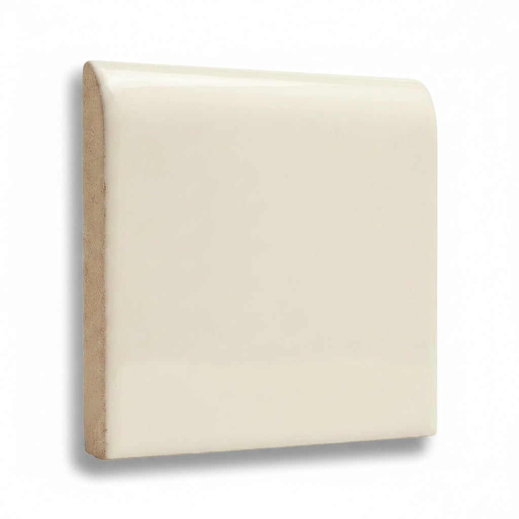 4x4 Palette Biscuit Glossy Solid Color Ceramic Bullnose Tile 4x4 Palette Biscuit Glossy Solid Color Ceramic Bullnose Tile - American Tile Depot