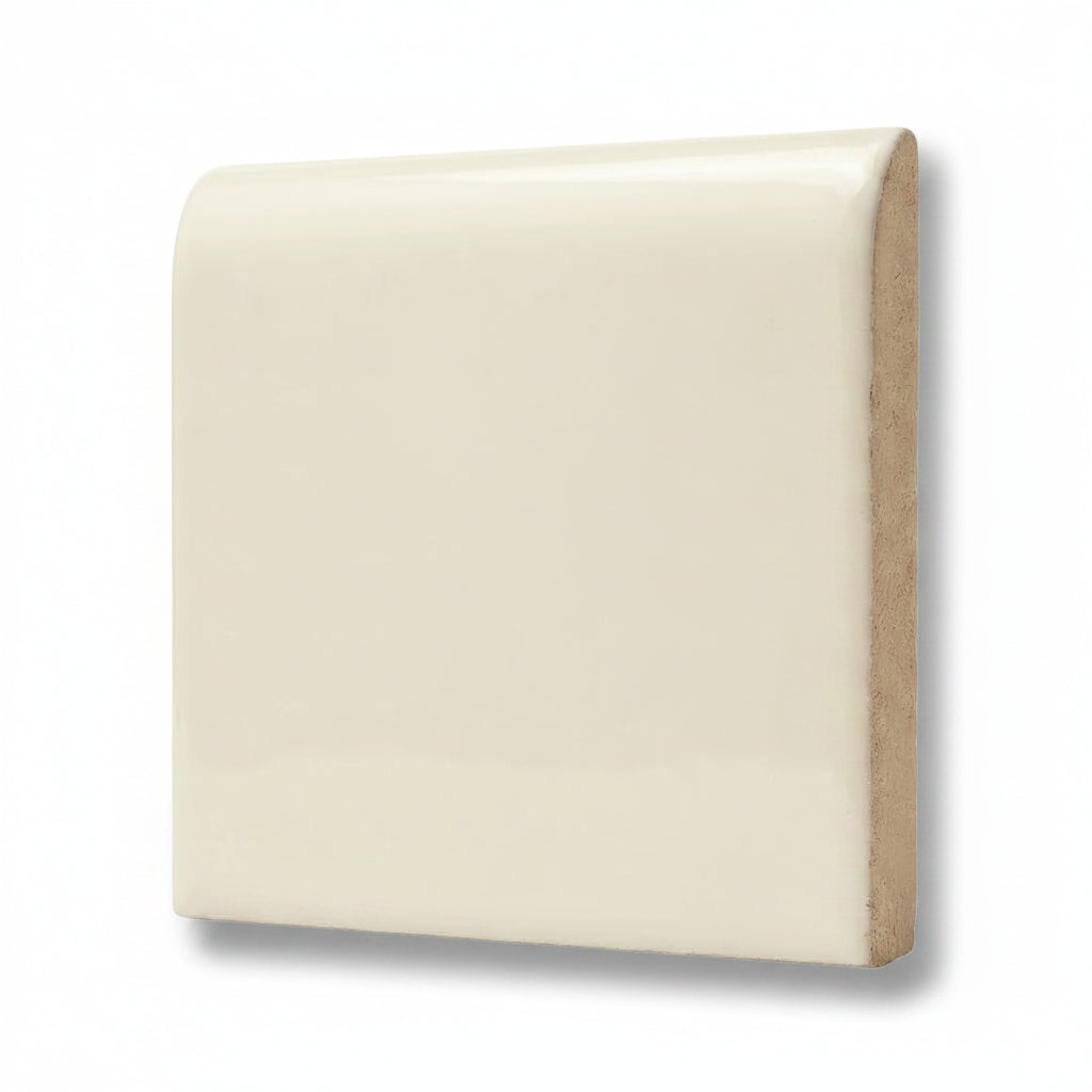 4x4 Palette Biscuit Glossy Solid Color Ceramic Bullnose Tile - American Tile Depot