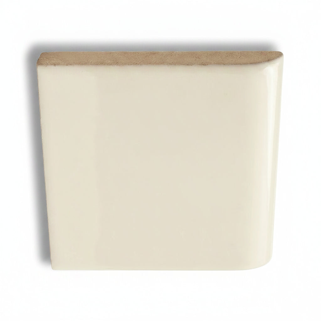 4x4 Palette Biscuit Glossy Solid Color Ceramic Bullnose Tile - American Tile Depot