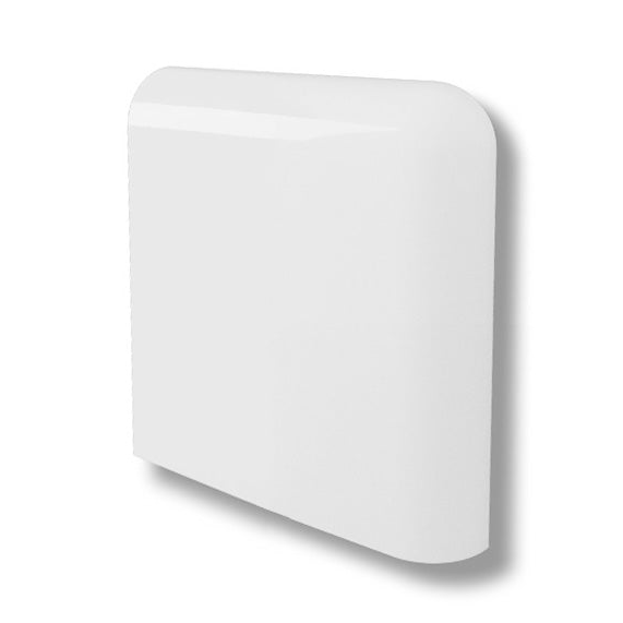 2x2 Palette White Ice Glossy Solid Color Ceramic Bullnose Corner - American Tile Depot
