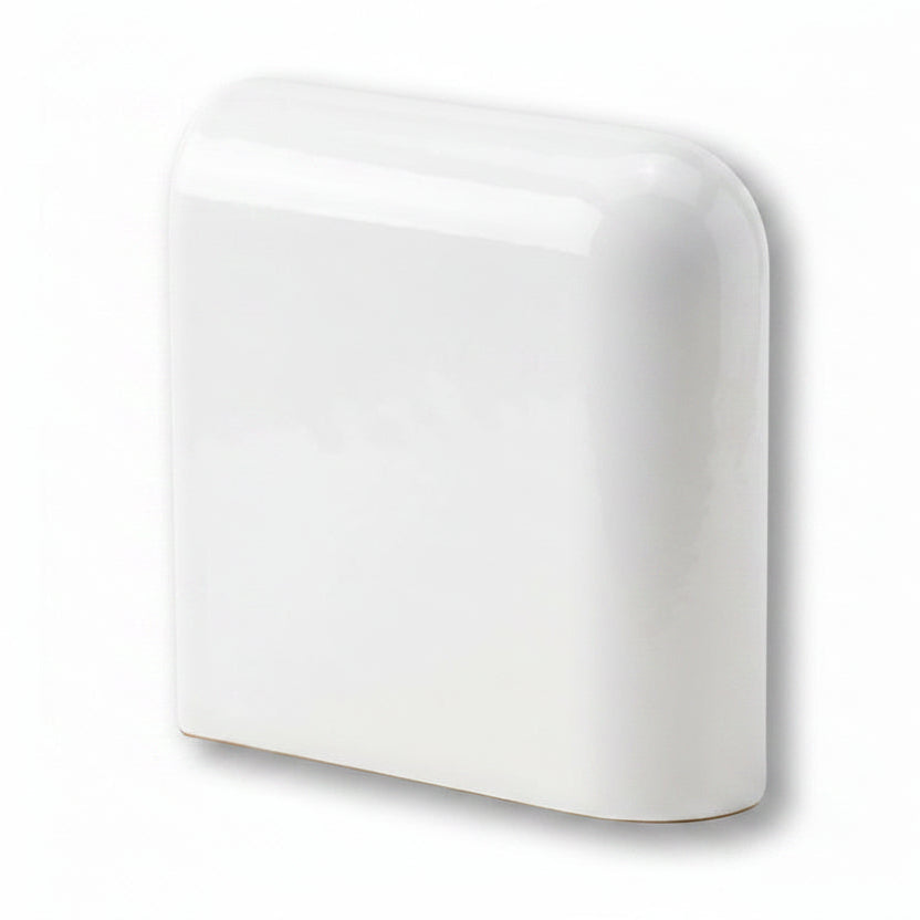 6x6 Palette White Ice Matte Solid Color Ceramic Bullnose Corner - American Tile Depot