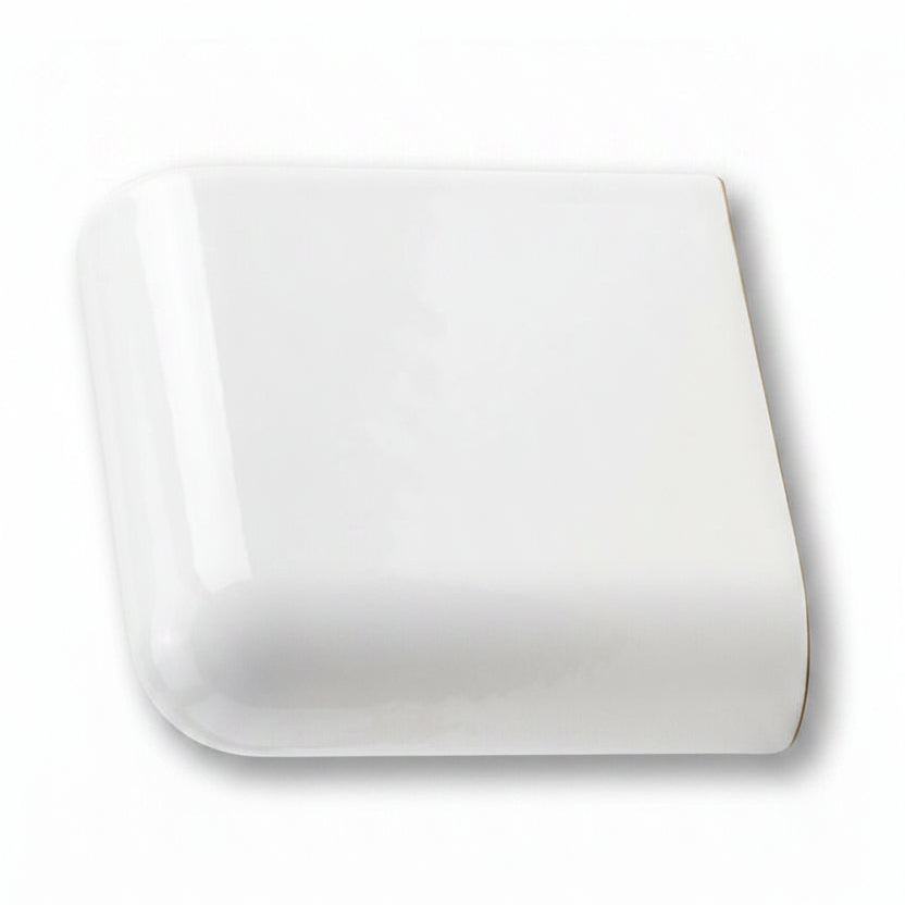 6x6 Palette White Ice Matte Solid Color Ceramic Bullnose Corner - American Tile Depot