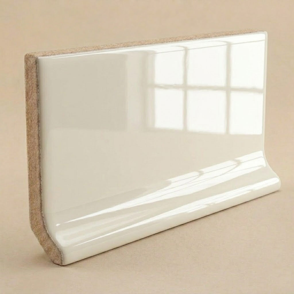 3x6 Palette Biscuit Glossy Solid Color Ceramic Cove Base 3x6 Palette Biscuit Glossy Solid Color Ceramic Cove Base - American Tile Depot