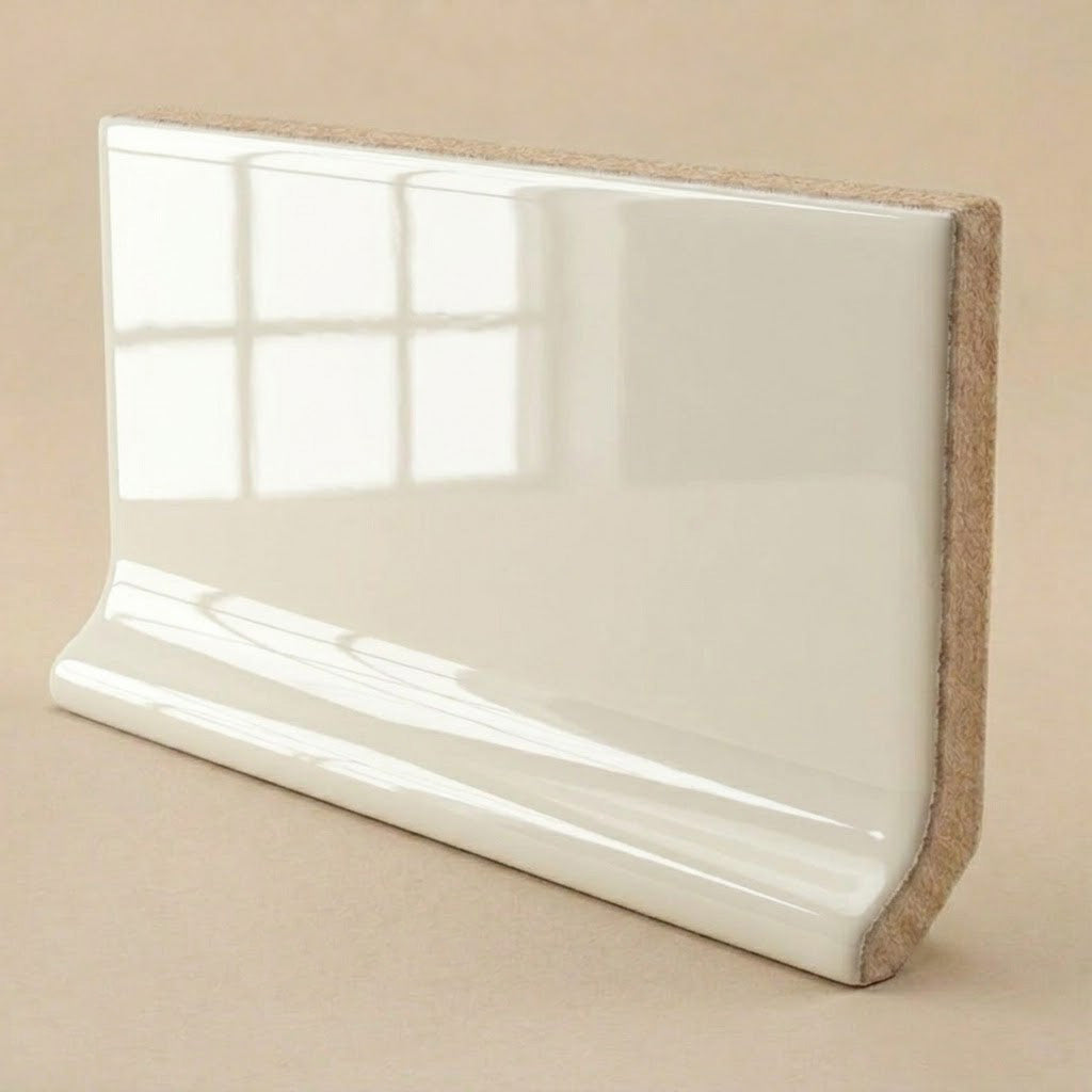 3x6 Palette Biscuit Glossy Solid Color Ceramic Cove Base - American Tile Depot