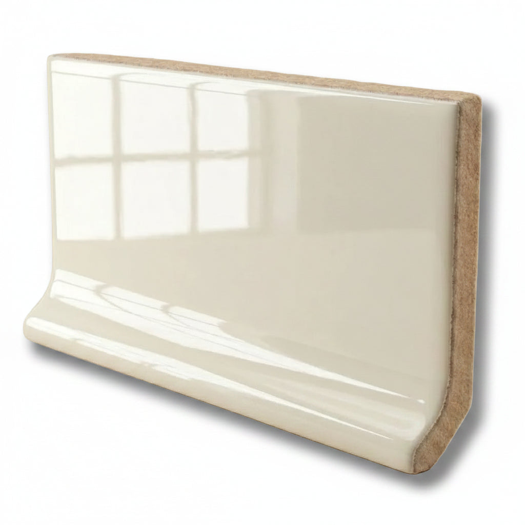 3x6 Palette Biscuit Glossy Solid Color Ceramic Cove Base - American Tile Depot