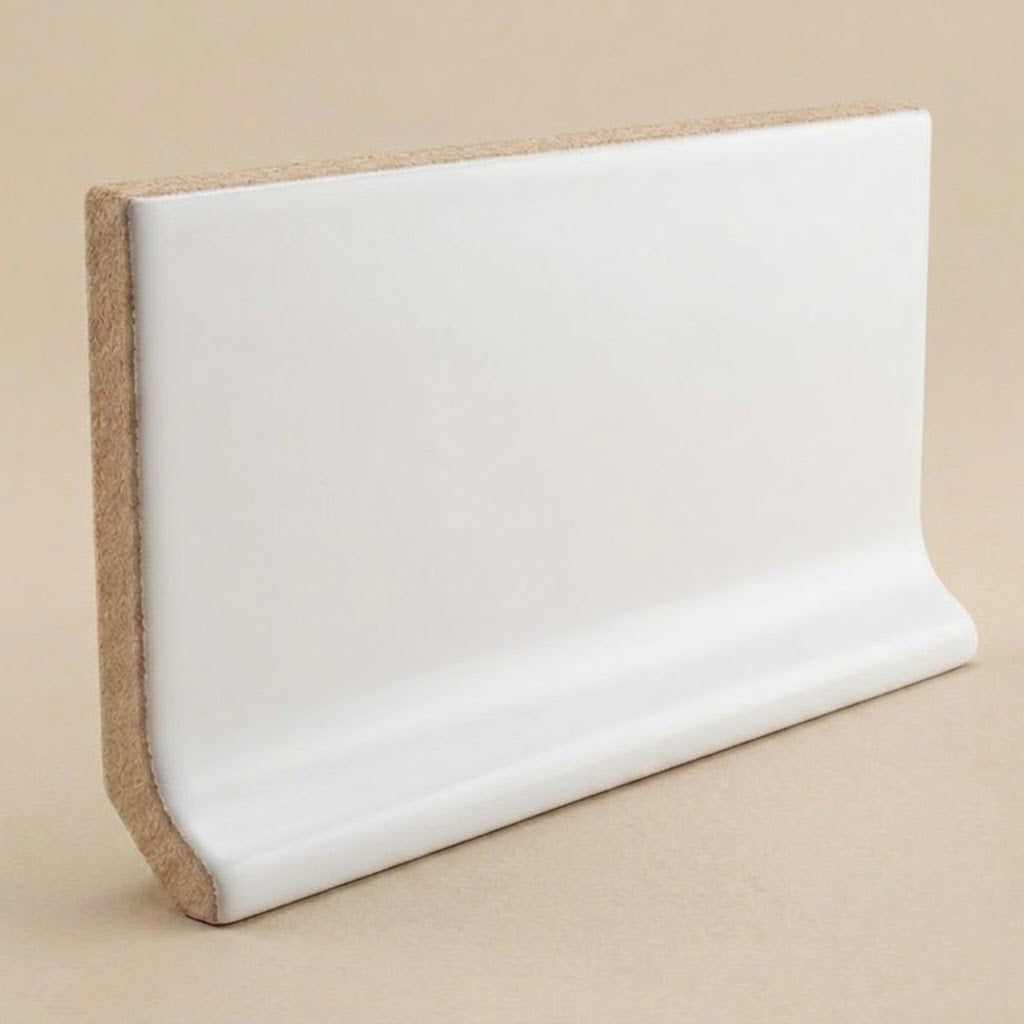 3x6 Palette White Ice Matte Solid Color Ceramic Cove Base 3x6 Palette White Ice Matte Solid Color Ceramic Cove Base - American Tile Depot
