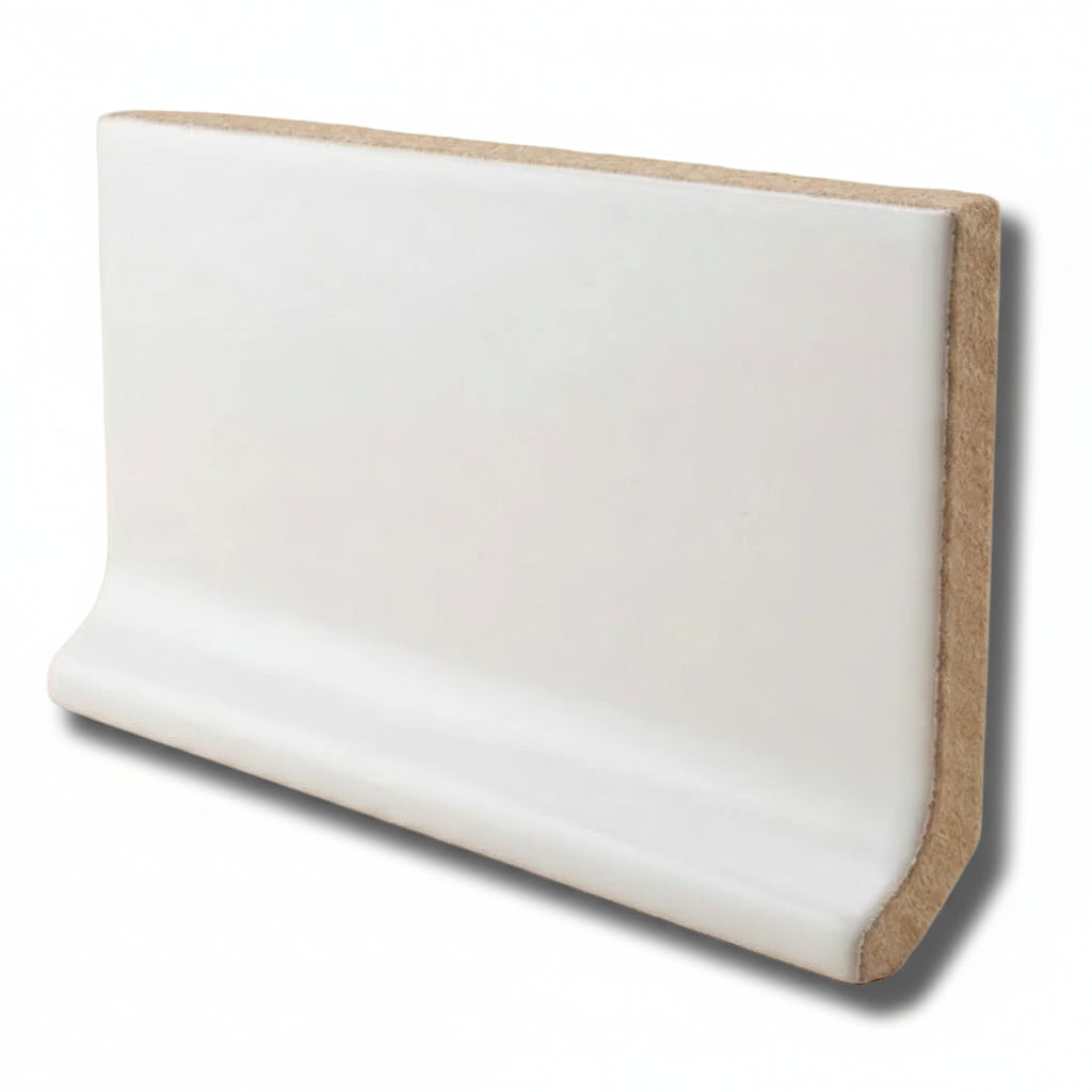 3x6 Palette White Ice Matte Solid Color Ceramic Cove Base - American Tile Depot