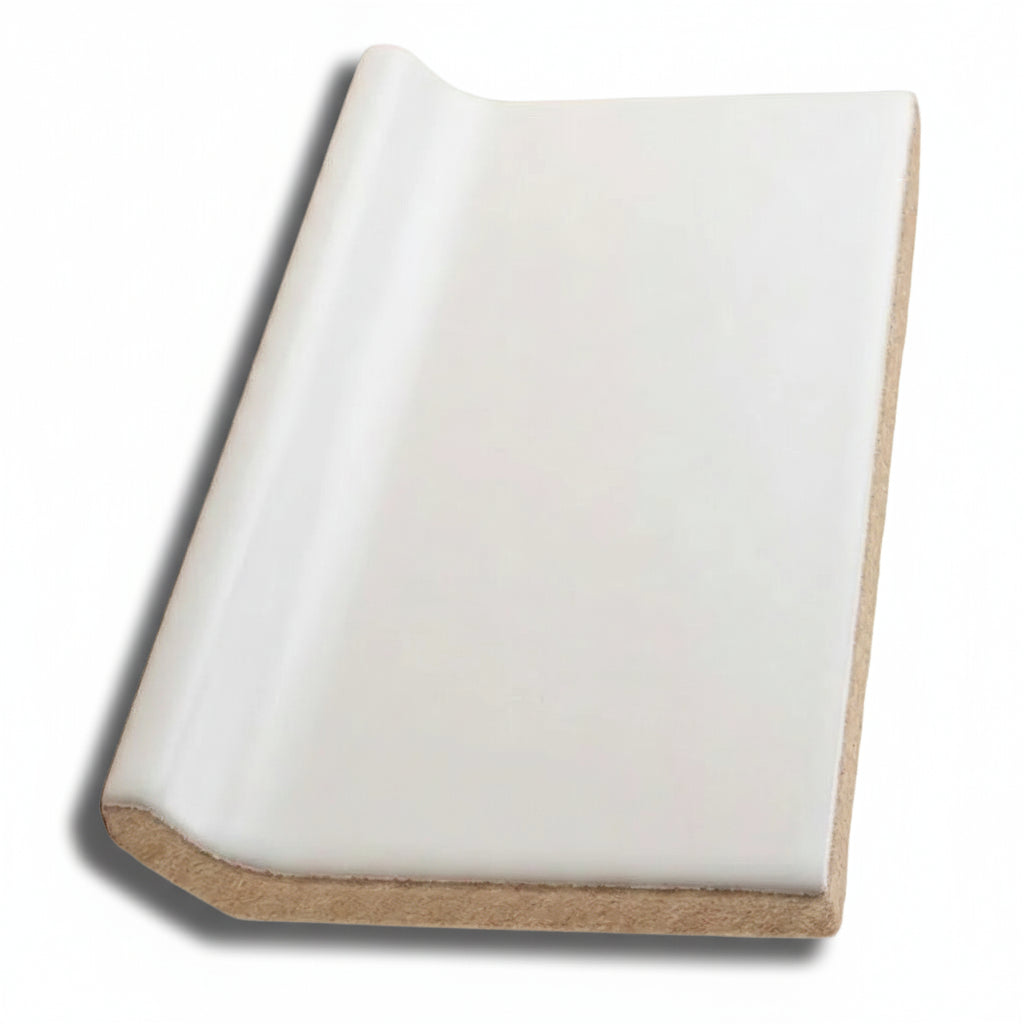3x6 Palette White Ice Matte Solid Color Ceramic Cove Base - American Tile Depot
