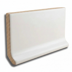 3x6 Palette White Ice Matte Solid Color Ceramic Cove Base - American Tile Depot