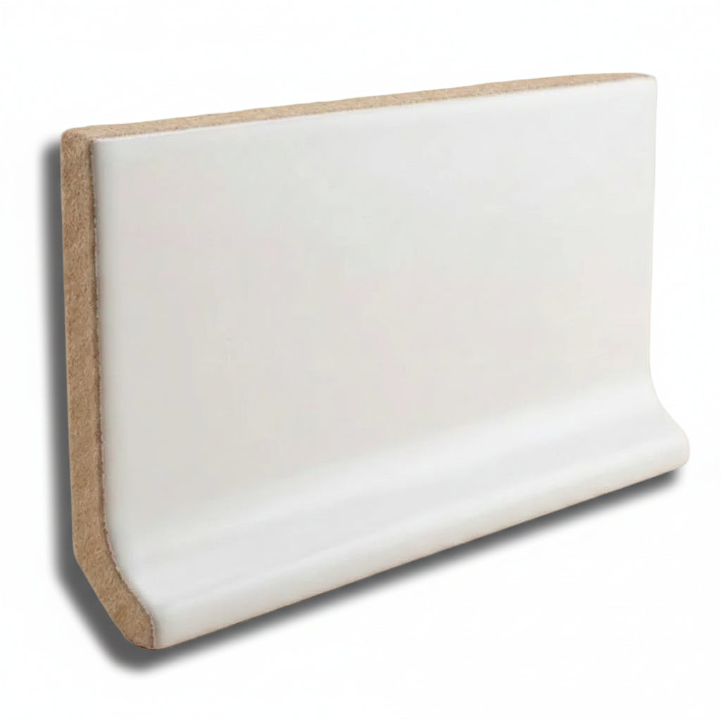 3x6 Palette White Ice Matte Solid Color Ceramic Cove Base - American Tile Depot
