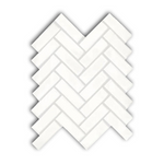 CLEARANCE - 1x3 Arctic White Ceramic Glossy Herringbone Mosaic Tile - American Tile Depot