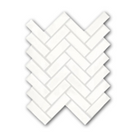 CLEARANCE - 1x3 Arctic White Ceramic Glossy Herringbone Mosaic Tile - American Tile Depot