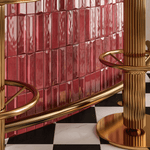 2x8 Linea Burgundy Glossy Solid Color Ceramic Mosaic Tile 2x8 Linea Burgundy Glossy Solid Color Ceramic Mosaic Tile - American Tile Depot