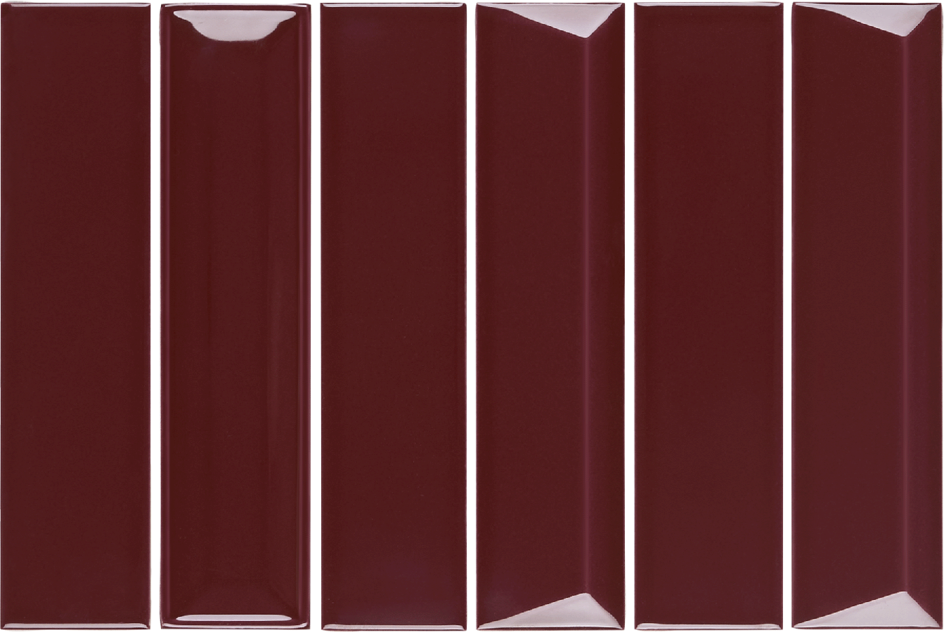 2x8 Linea Burgundy Glossy Solid Color Ceramic Mosaic Tile 2x8 Linea Burgundy Glossy Solid Color Ceramic Mosaic Tile - American Tile Depot
