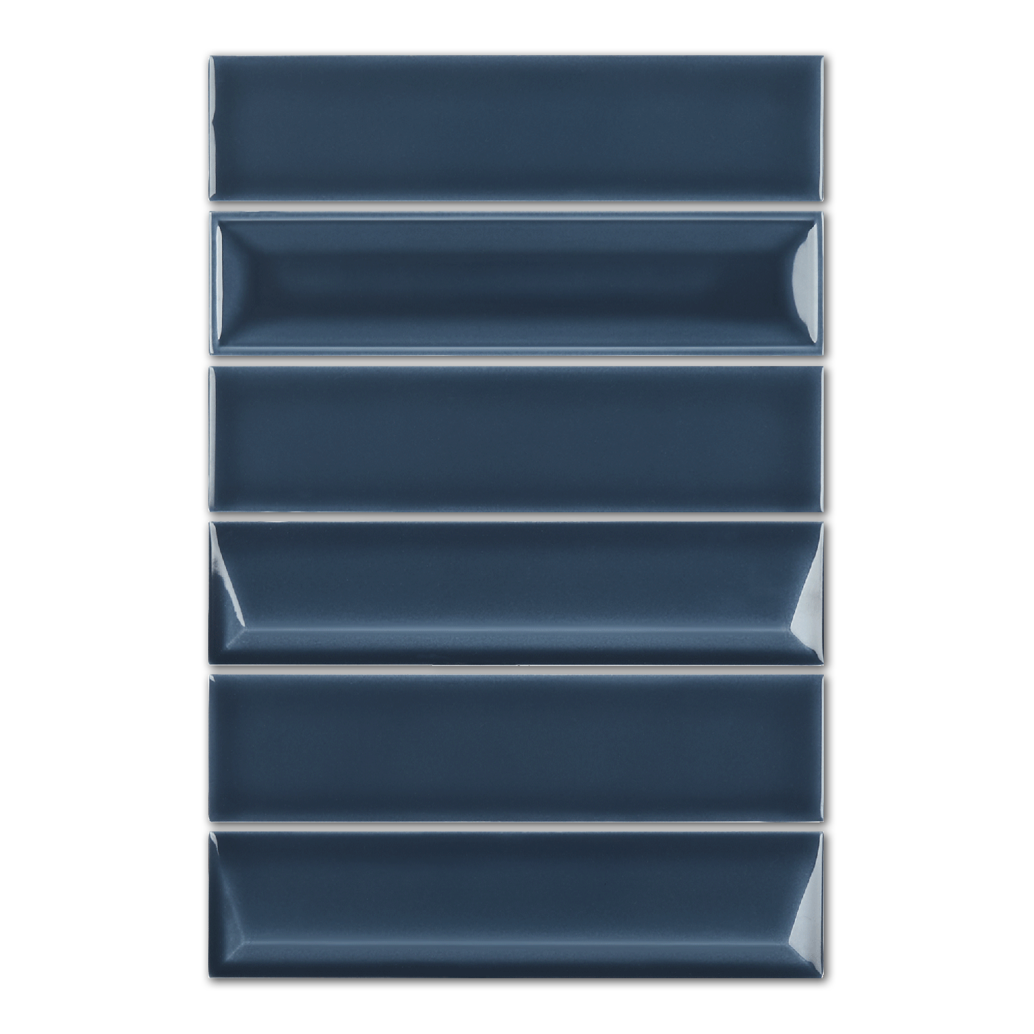 2x8 Linea Cobalt Glossy Solid Color Ceramic Mosaic Tile - American Tile Depot