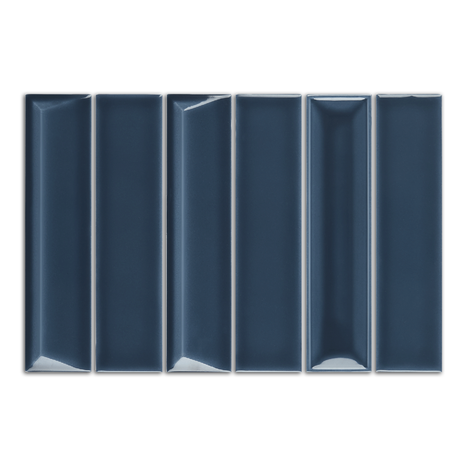 2x8 Linea Cobalt Glossy Solid Color Ceramic Mosaic Tile - American Tile Depot