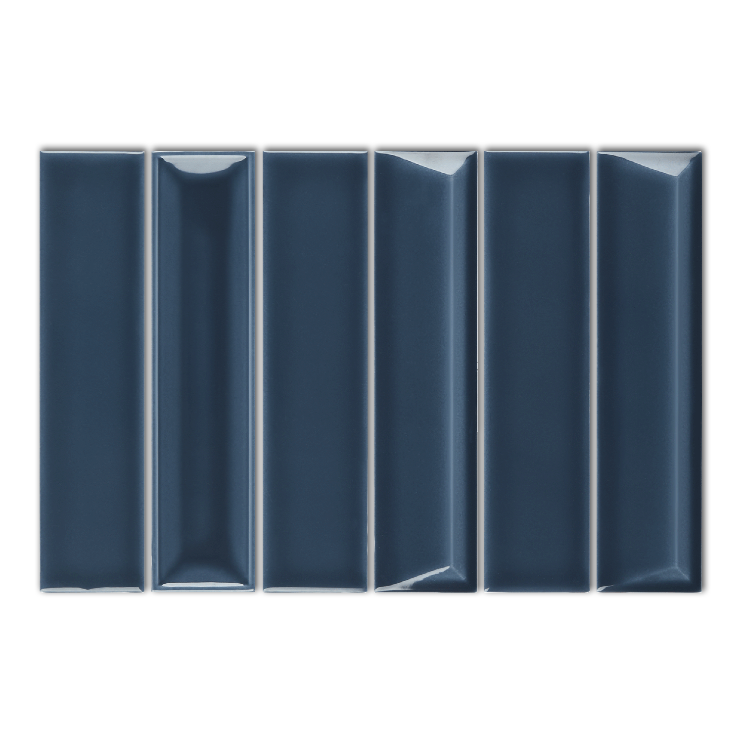 2x8 Linea Cobalt Glossy Solid Color Ceramic Mosaic Tile - American Tile Depot