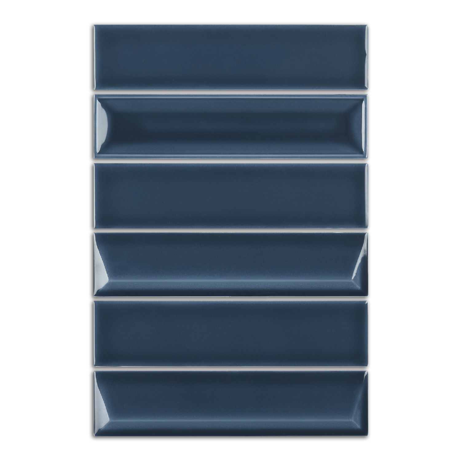 2x8 Linea Cobalt Glossy Solid Color Ceramic Mosaic Tile - American Tile Depot