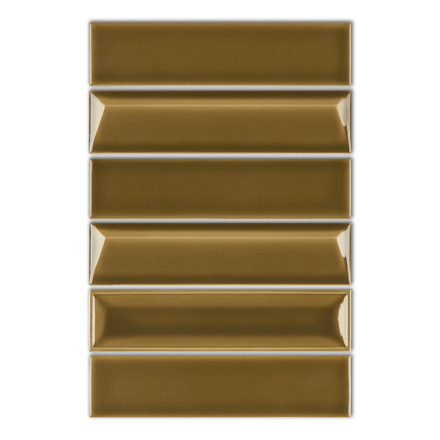 2x8 Linea Mocha Glossy Solid Color Ceramic Mosaic Tile - American Tile Depot