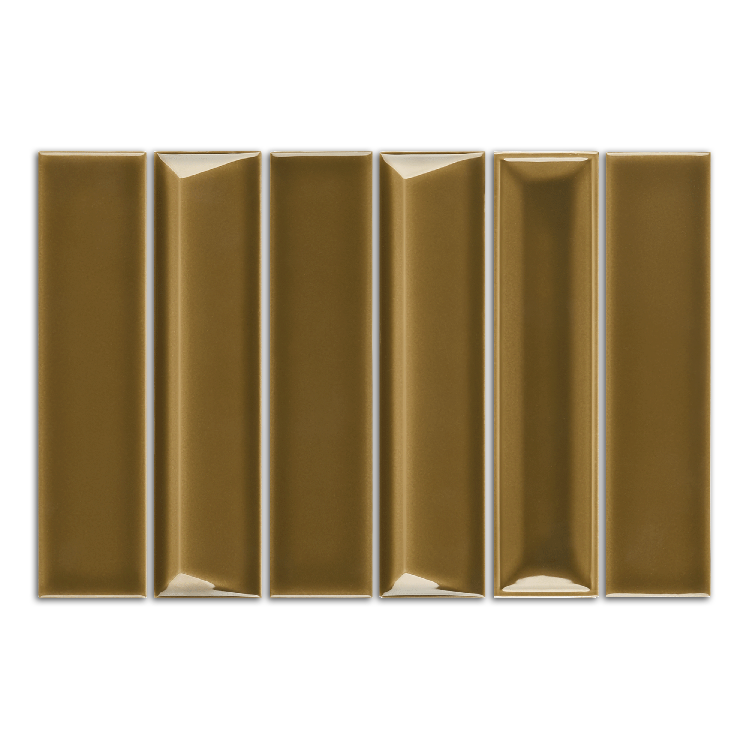 2x8 Linea Mocha Glossy Solid Color Ceramic Mosaic Tile - American Tile Depot