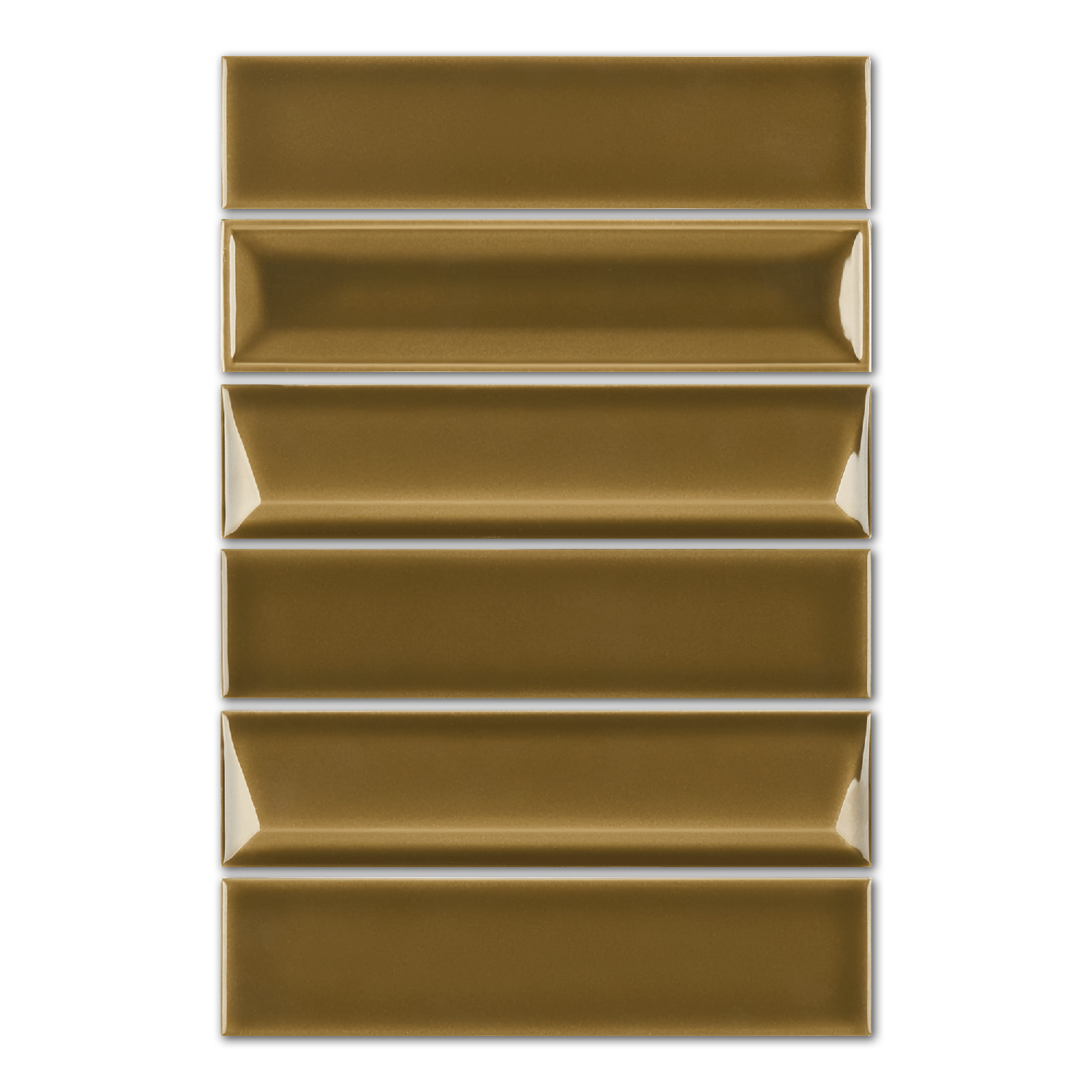 2x8 Linea Mocha Glossy Solid Color Ceramic Mosaic Tile - American Tile Depot