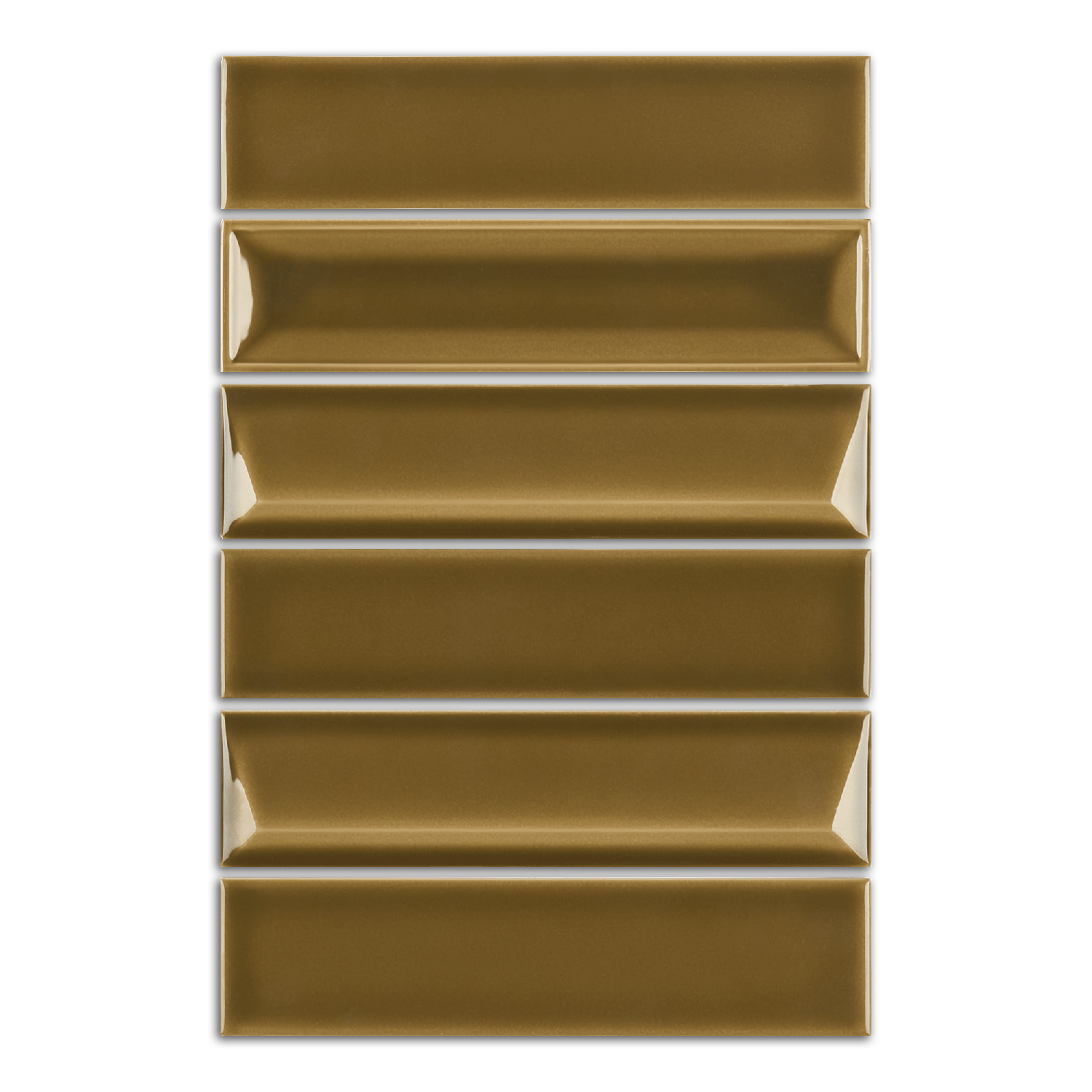 2x8 Linea Mocha Glossy Solid Color Ceramic Mosaic Tile - American Tile Depot