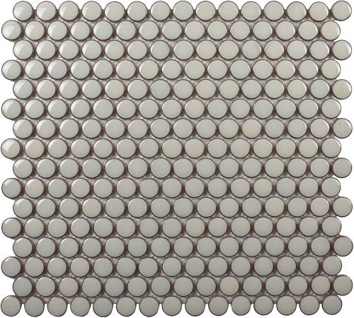 Cerelia Cream Glossy Penny Porcelain Mosaic Tile-American Tile Depot