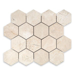 Crema Marfil Marble Honed 3" Hexagon Mosaic Tile Crema Marfil Marble Honed 3" Hexagon Mosaic Tile - American Tile Depot