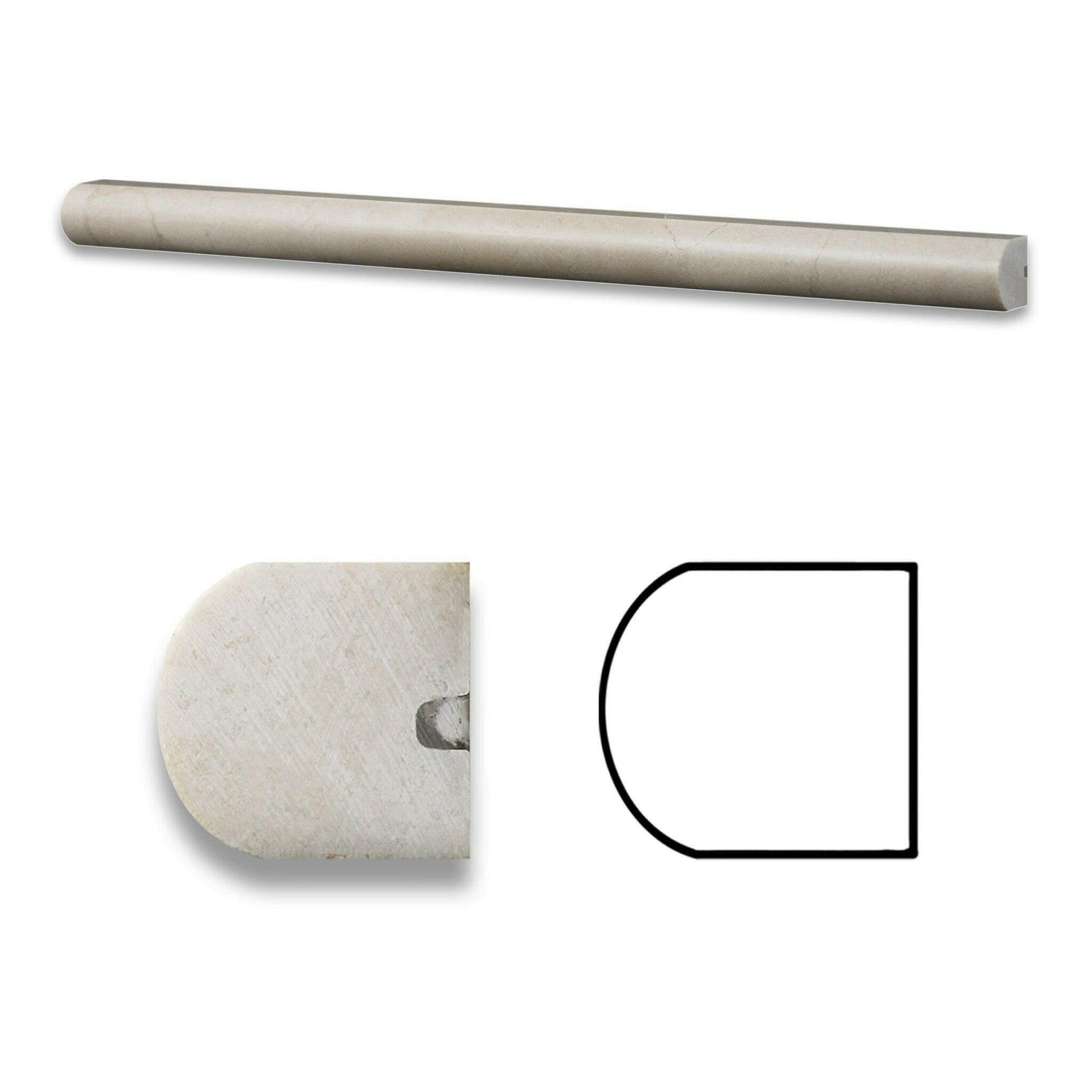 Crema Marfil Marble Honed 3/4x12 Bullnose Liner Crema Marfil Marble Honed 3/4x12 Bullnose Liner - American Tile Depot