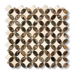 Crema Marfil Marble Honed Florida Flower Mosaic Tile w/ (Crema Marfil, Emp.Light, Emp. Dark) - American Tile Depot