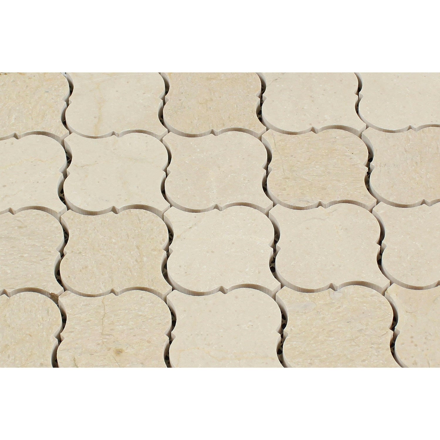 Crema Marfil Marble Honed Lantern Mosaic Tile Crema Marfil Marble Honed Lantern Mosaic Tile - American Tile Depot
