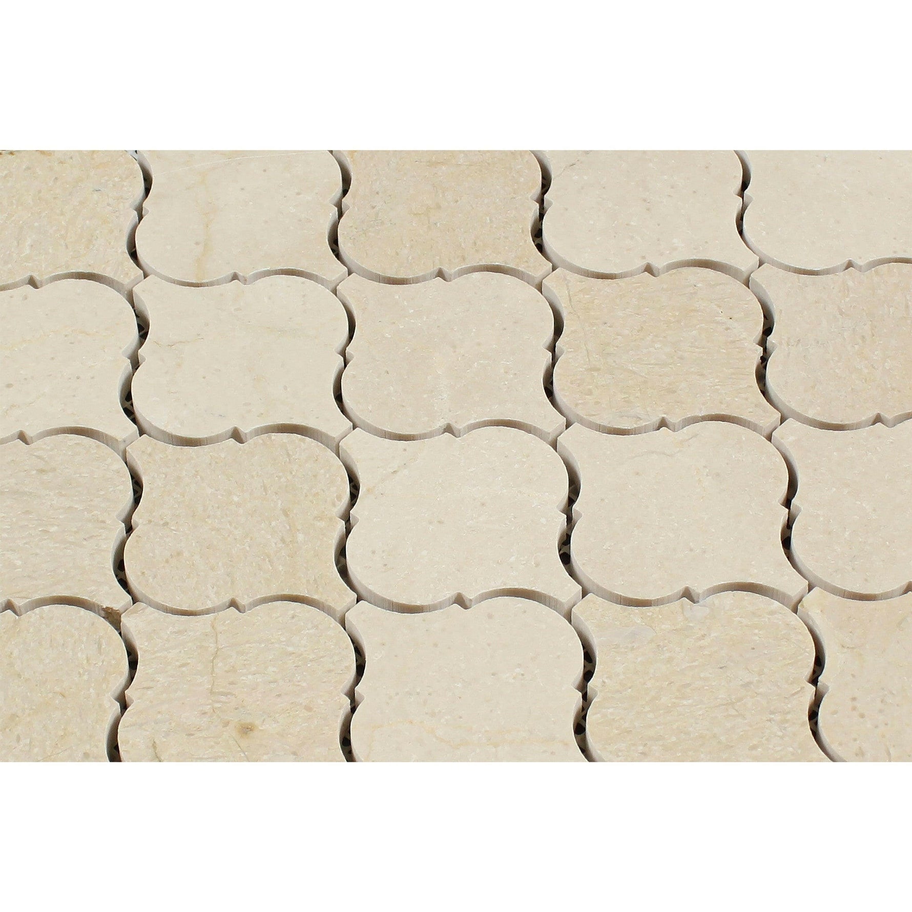 Crema Marfil Marble Honed Lantern Mosaic Tile Crema Marfil Marble Honed Lantern Mosaic Tile - American Tile Depot