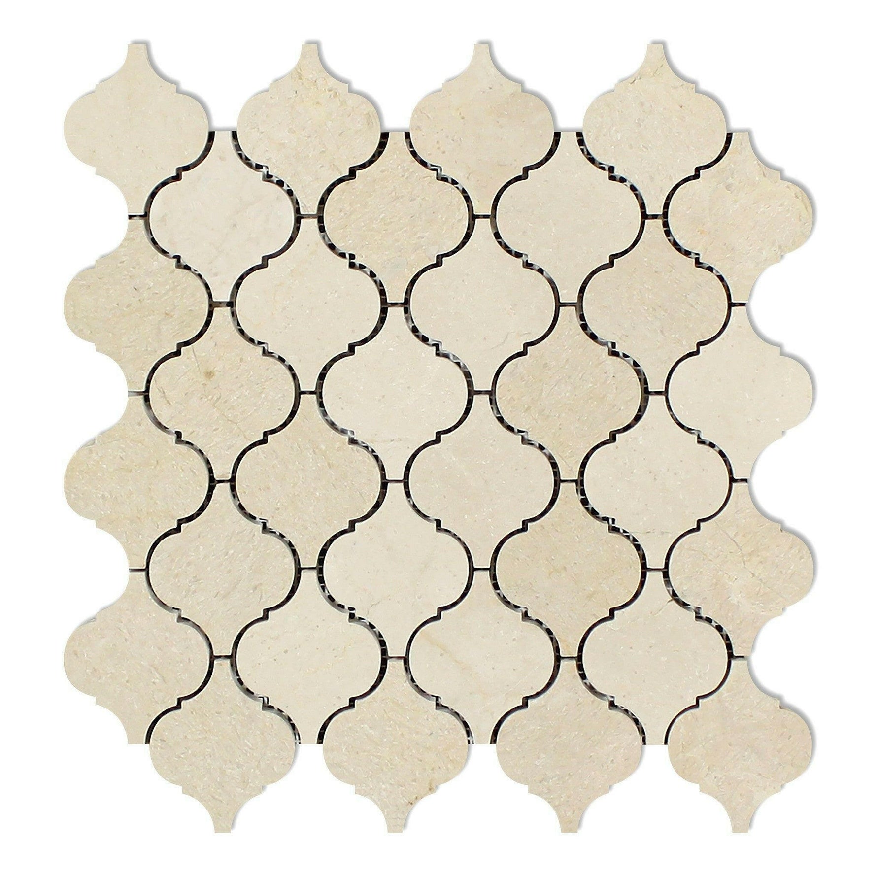 Crema Marfil Marble Honed Lantern Mosaic Tile Crema Marfil Marble Honed Lantern Mosaic Tile - American Tile Depot