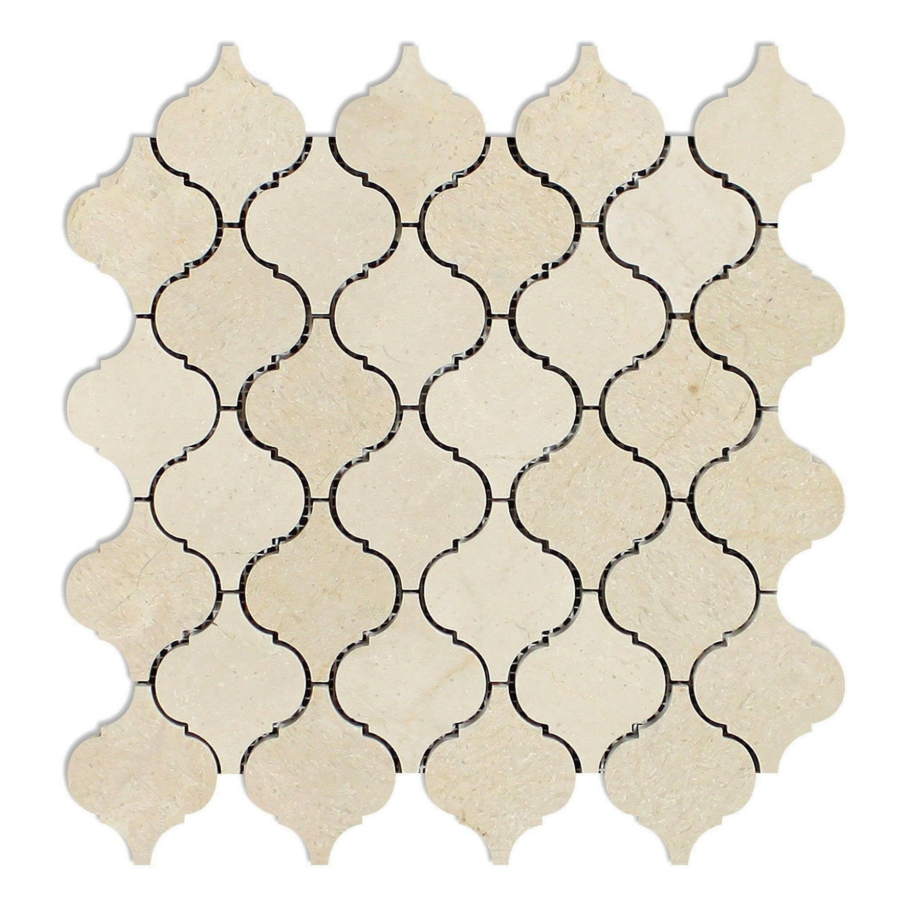 Crema Marfil Marble Honed Lantern Mosaic Tile Crema Marfil Marble Honed Lantern Mosaic Tile - American Tile Depot