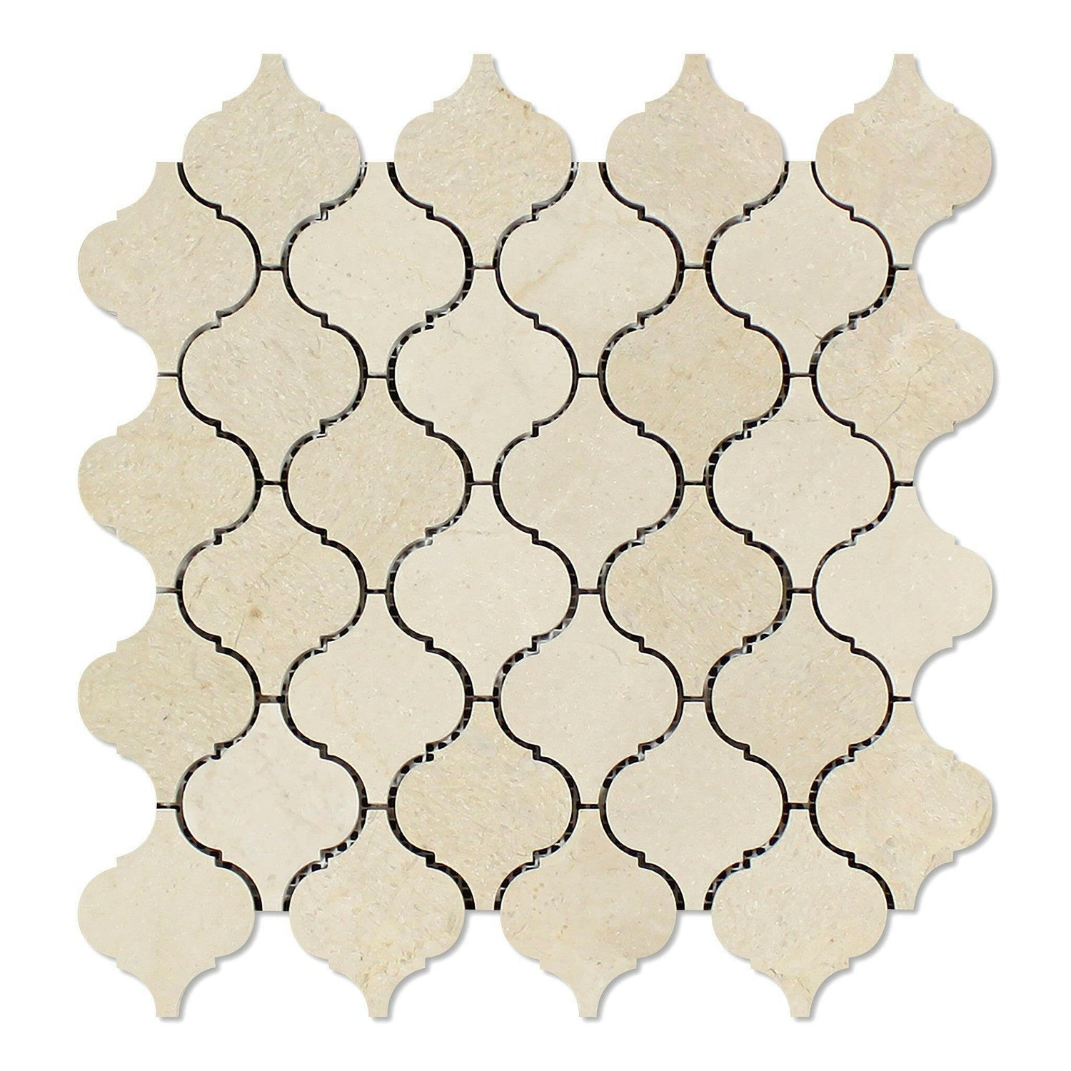 Crema Marfil Marble Honed Lantern Mosaic Tile Crema Marfil Marble Honed Lantern Mosaic Tile - American Tile Depot