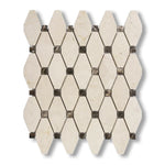 Crema Marfil Marble Honed Octave Pattern Mosaic Tile w/ Emperador Dark Dots - American Tile Depot