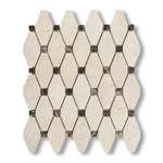 Crema Marfil Marble Honed Octave Pattern Mosaic Tile w/ Emperador Dark Dots - American Tile Depot