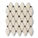 Crema Marfil Marble Honed Octave Pattern Mosaic Tile w/ Emperador Dark Dots - American Tile Depot