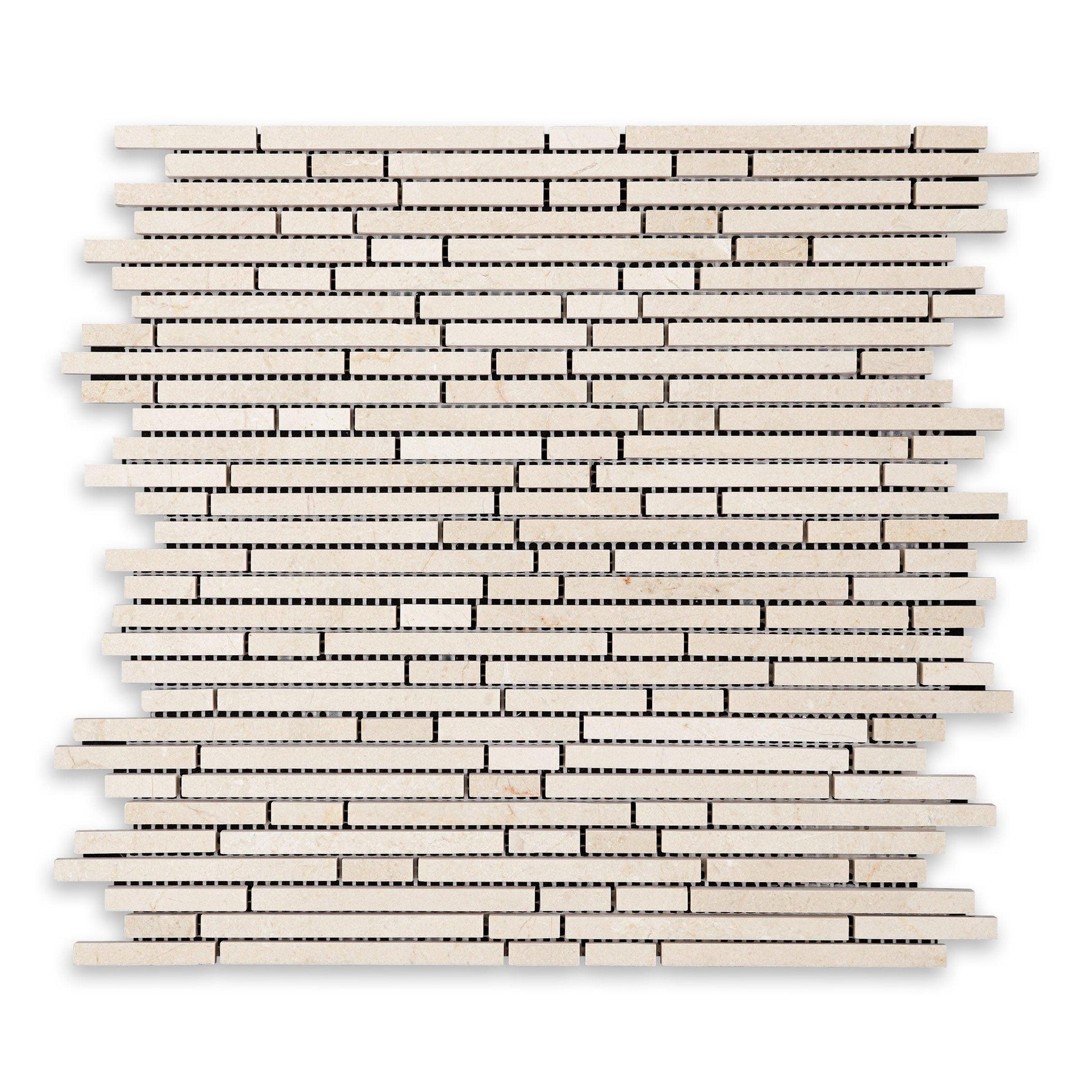 Crema Marfil Marble Honed (Single-Color Crema Marfil) Bamboo Sticks Mosaic Crema Marfil Marble Honed (Single-Color Crema Marfil) Bamboo Sticks Mosaic - American Tile Depot