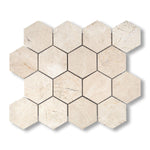 Crema Marfil Marble Honed 3" Hexagon Mosaic Tile - American Tile Depot