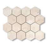 Crema Marfil Marble Honed 3" Hexagon Mosaic Tile - American Tile Depot