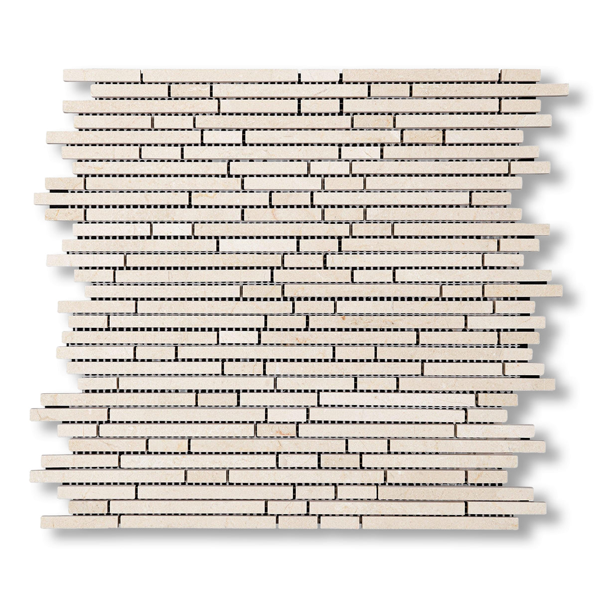 Crema Marfil Marble Honed (Single-Color Crema Marfil) Bamboo Sticks Mosaic - American Tile Depot