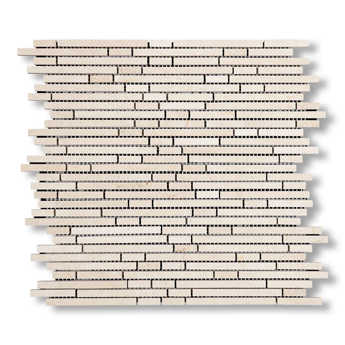 Crema Marfil Marble Honed (Single-Color Crema Marfil) Bamboo Sticks Mosaic - American Tile Depot