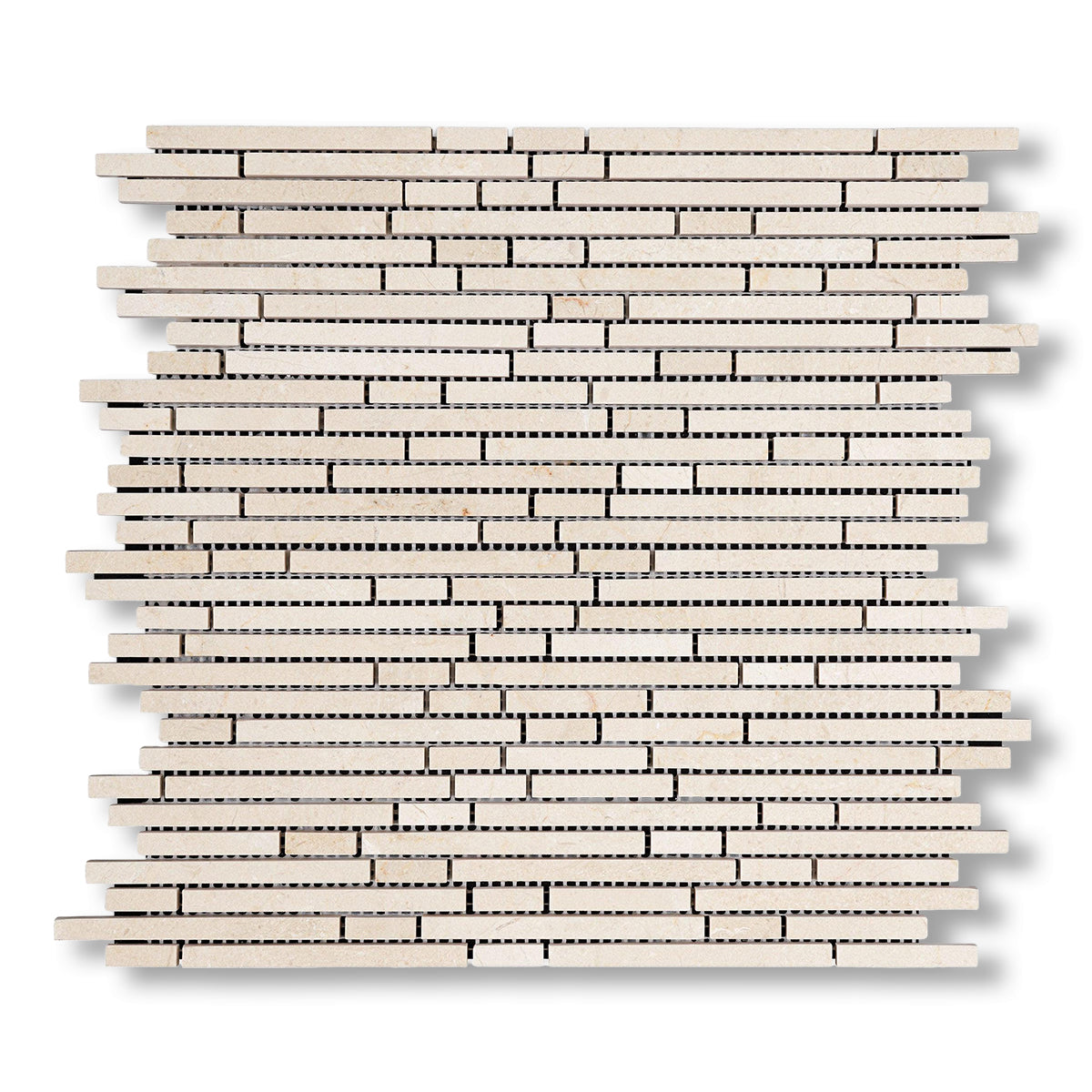 Crema Marfil Marble Polished (Single-Color Crema Marfil) Bamboo Sticks Mosaic - American Tile Depot
