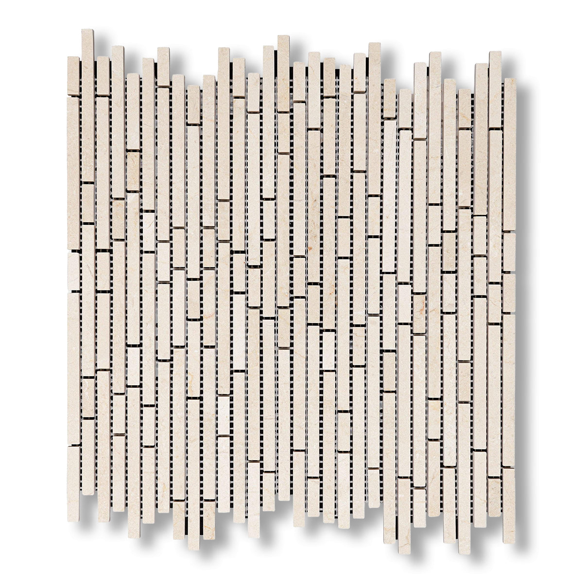 Crema Marfil Marble Polished (Single-Color Crema Marfil) Bamboo Sticks Mosaic - American Tile Depot