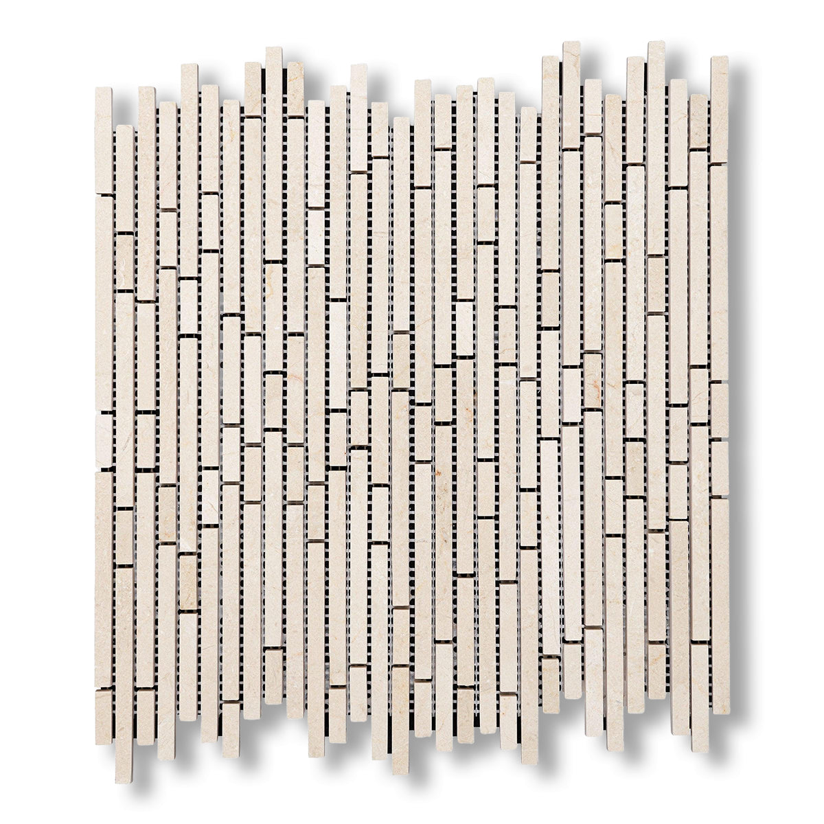 Crema Marfil Marble Polished (Single-Color Crema Marfil) Bamboo Sticks Mosaic - American Tile Depot