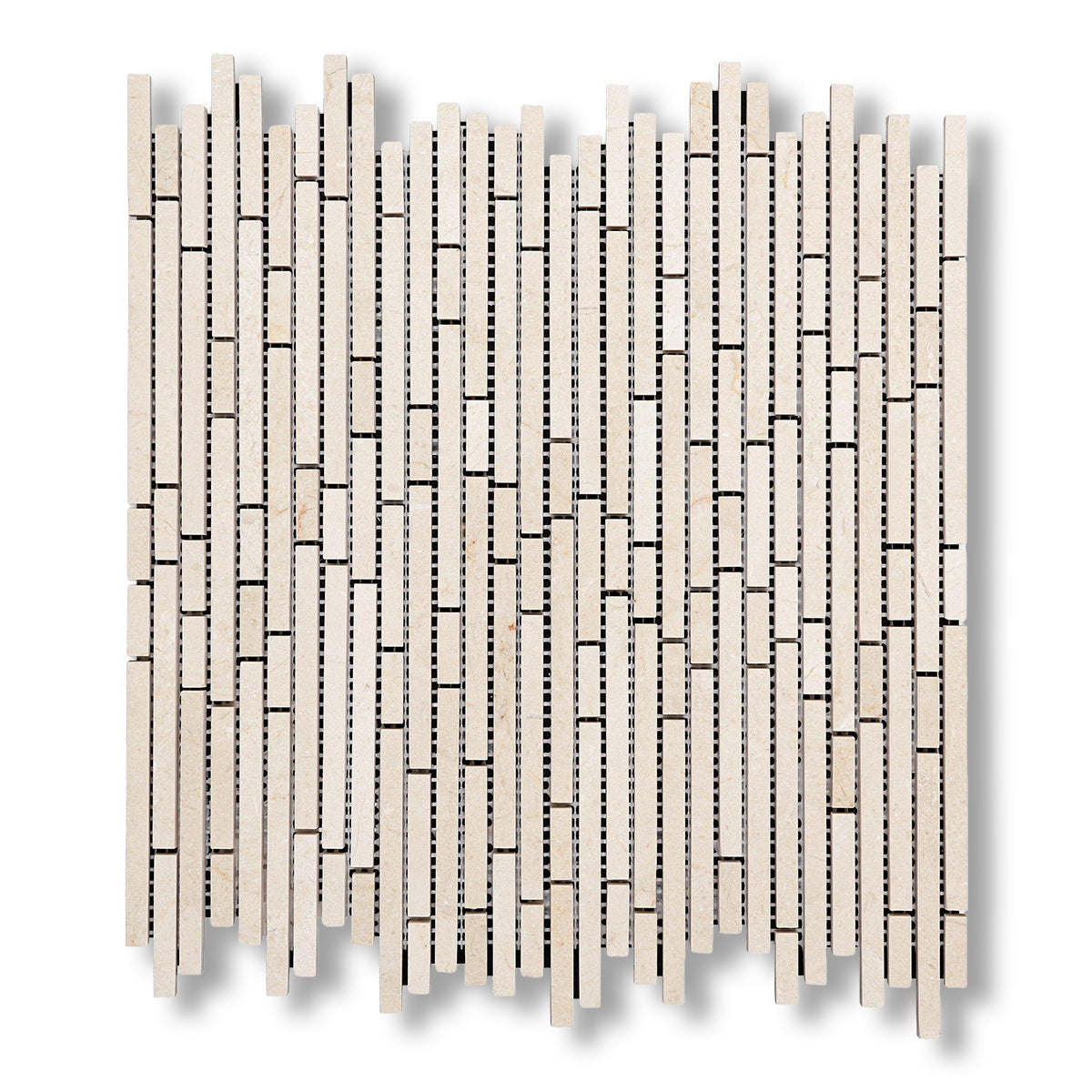 Crema Marfil Marble Polished (Single-Color Crema Marfil) Bamboo Sticks Mosaic - American Tile Depot