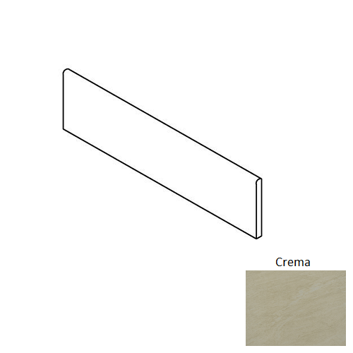 3x12 Safari Crema Matte Travertine Look Porcelain Bullnose Tile