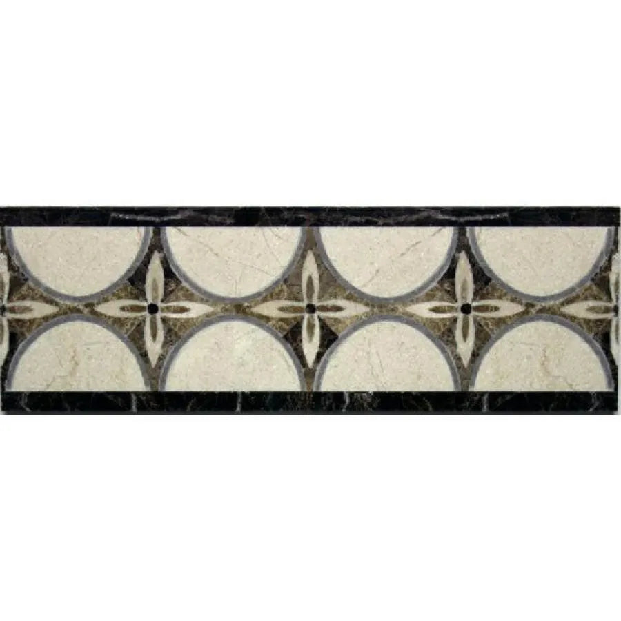 Crescent 4x12 Marble Waterjet Border - Polished Crescent 4x12 Marble Waterjet Border - Polished - American Tile Depot